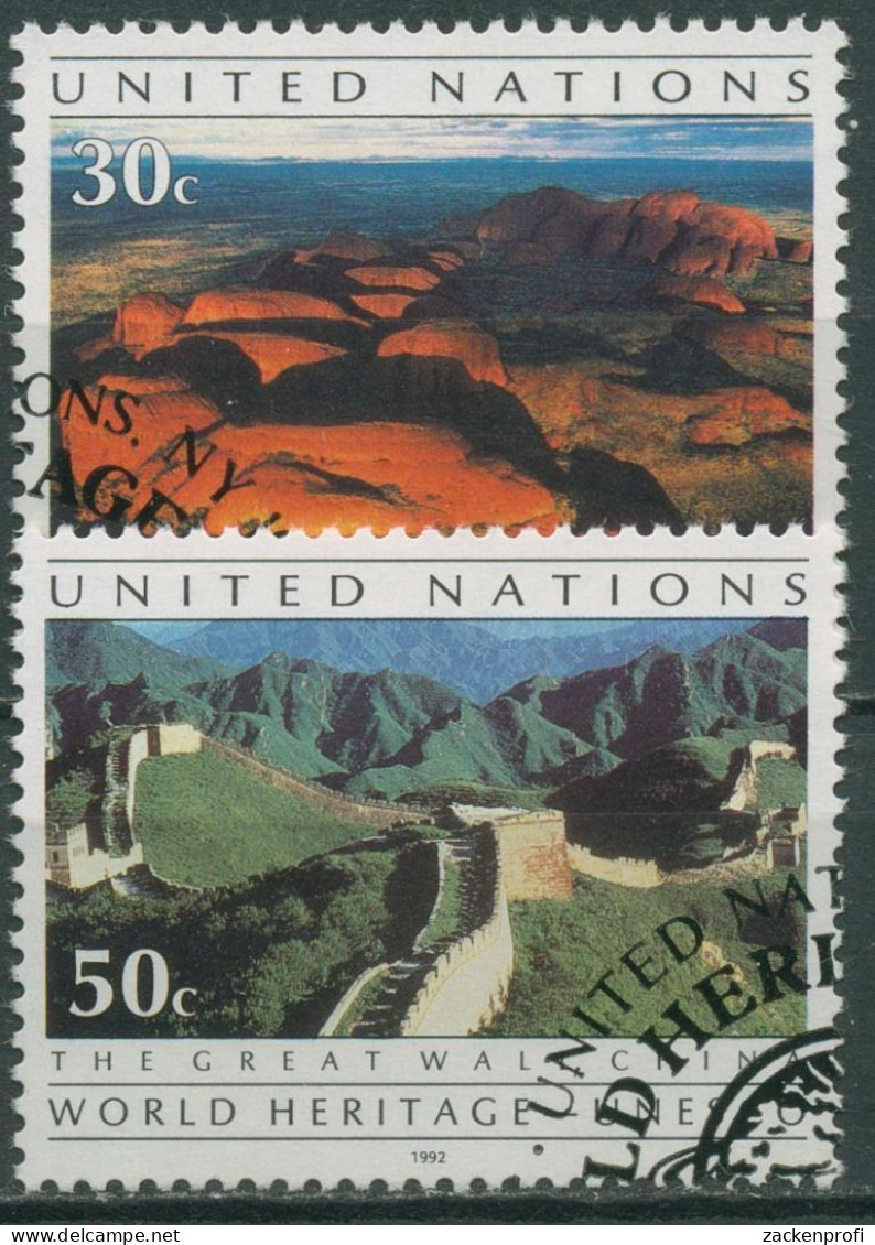 UNO New York 1992 UNESCO Uluru-Nationalpark Chinesische Mauer 625/26 Gestempelt - Usados