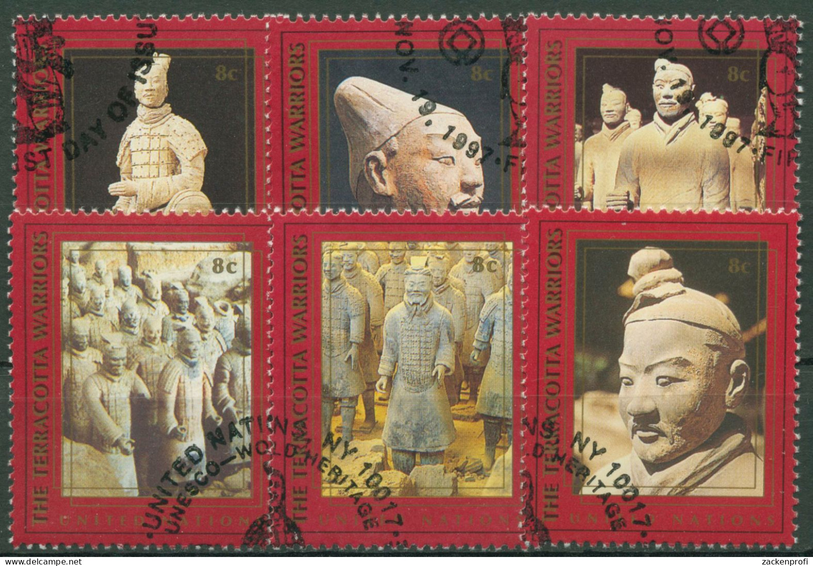 UNO New York 1997 UNESCO Terrakottakrieger 750/55 Gestempelt - Used Stamps