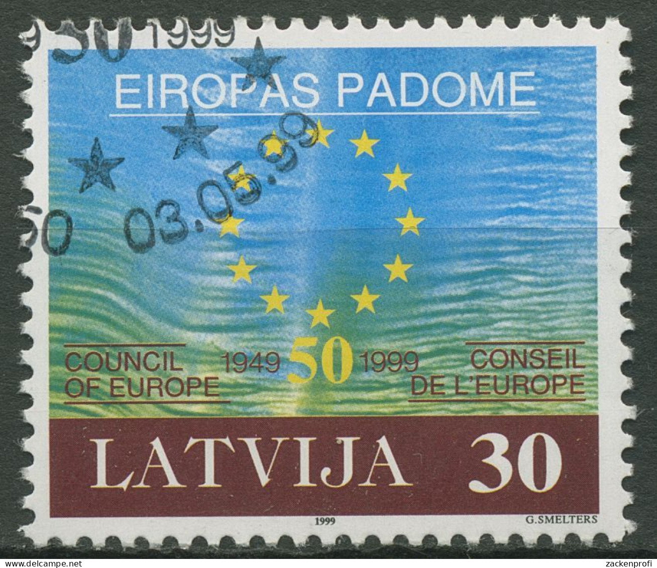 Lettland 1999 50 Jahre Europarat 500 Gestempelt - Lettland