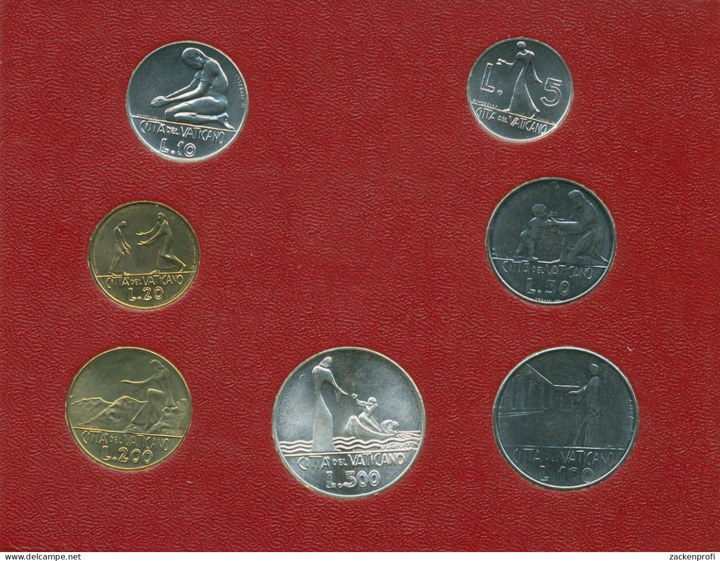 Vatikan 1978 Kursmünzen Papst Paul VI., Blister, 5 - 500 Lire, St, (m5427) - Vaticano