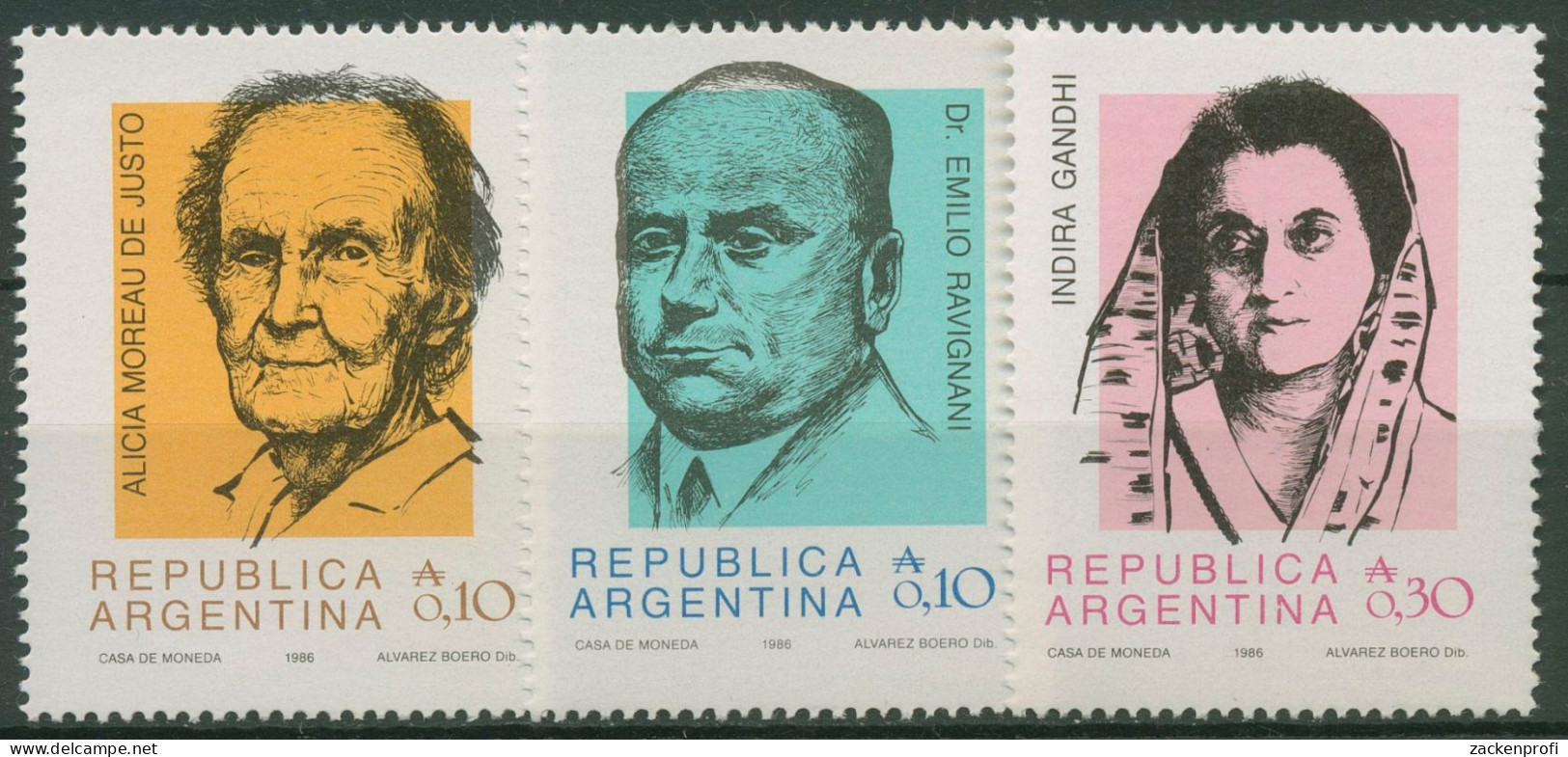 Argentinien 1986 Persönlichkeiten 1812/14 Postfrisch - Nuevos