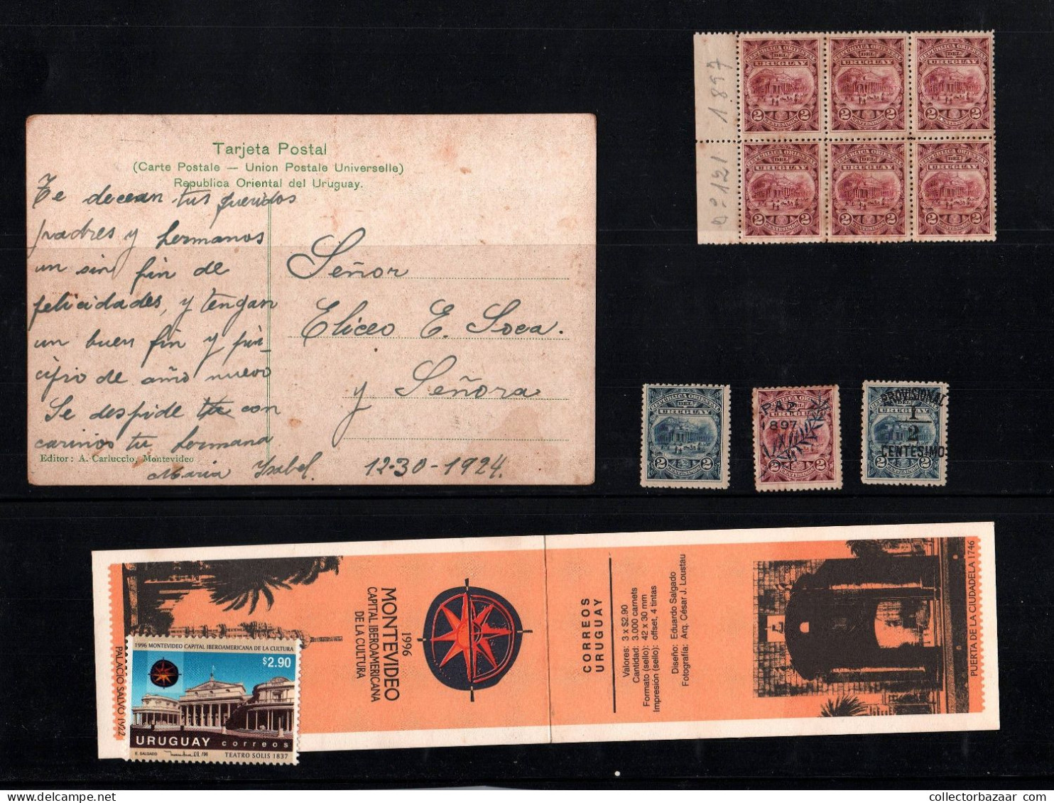 Solis Theatre Uruguay Stamps Postcard Collection Epitome Of Masonic Architecture Freemasonry - Freimaurerei