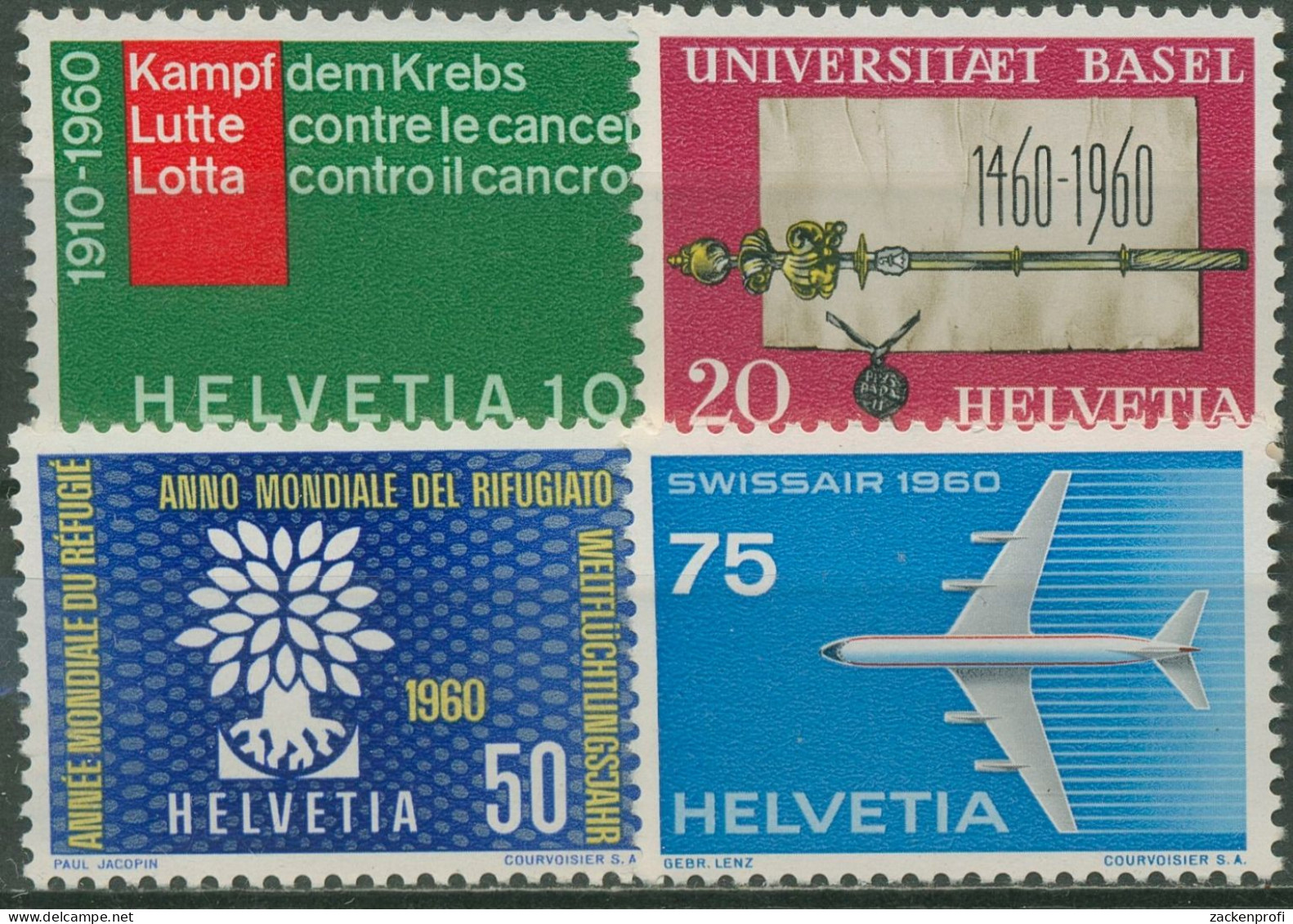 Schweiz 1960 Ereignisse Universität Basel Düsenflugzeug 692/95 Postfrisch - Ungebraucht