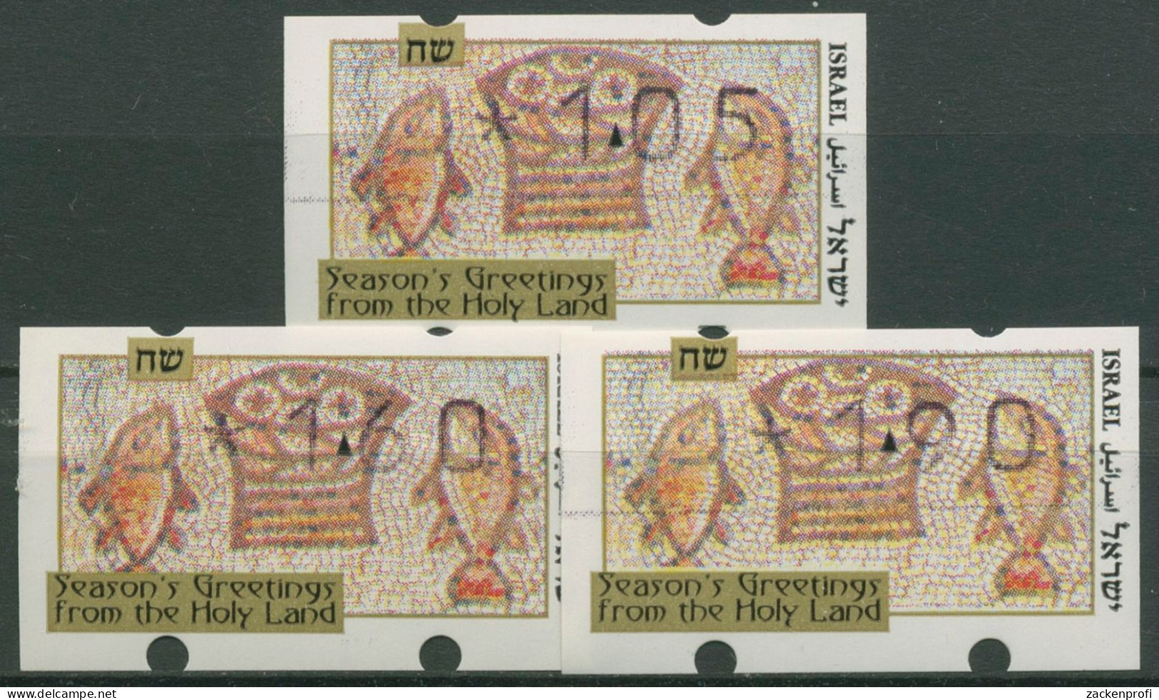Israel 1996 Automatenmarken Weihnachten Satz 3 Werte ATM 29 S1 Postfrisch - Frankeervignetten (Frama)