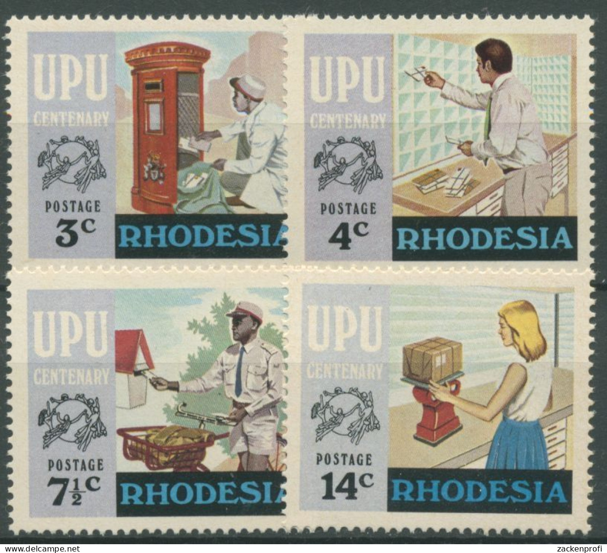 Rhodesien 1974 100 Jahre Weltpostverein UPU 155/58 Postfrisch - Rhodésie (1964-1980)