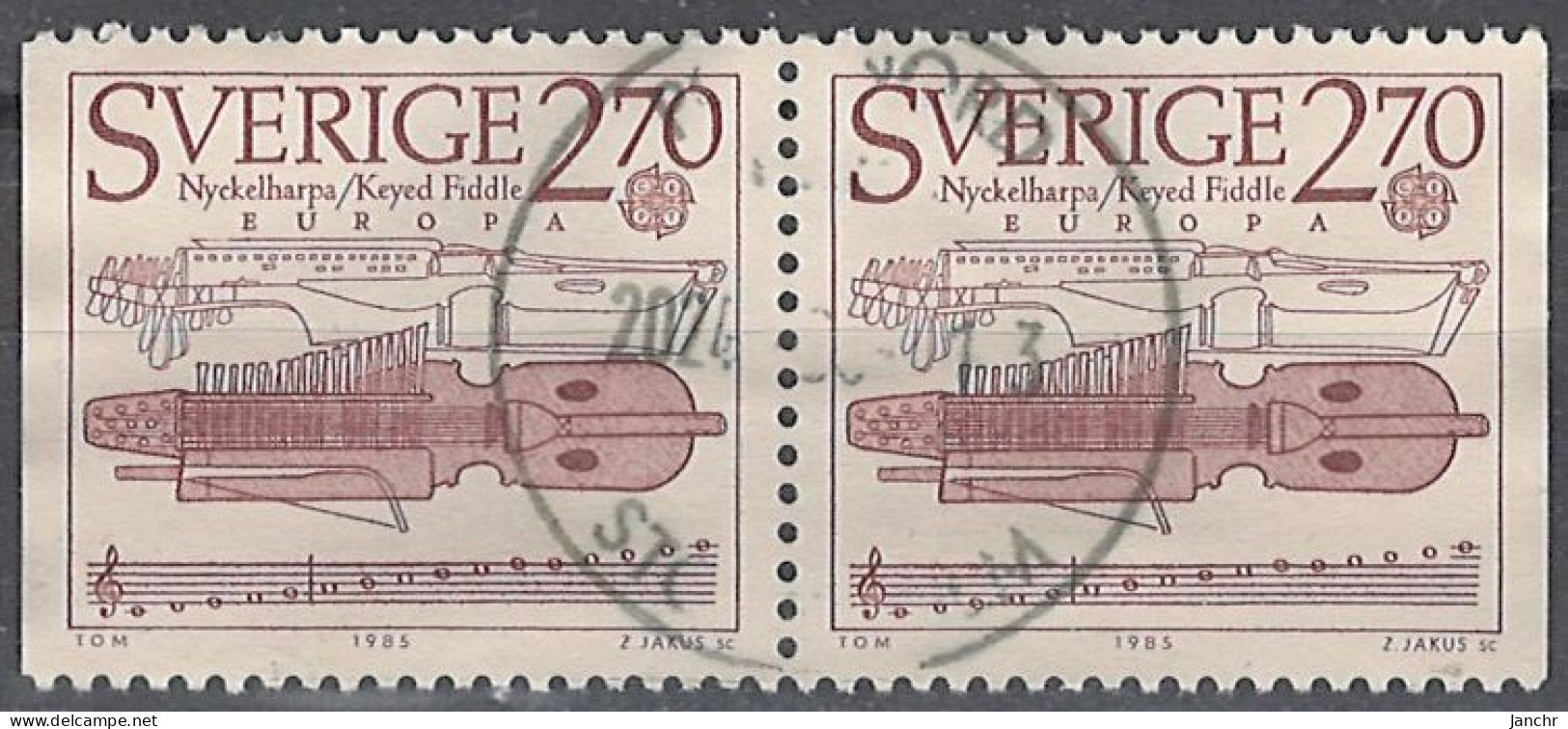 Sweden 1985. Mi.Nr. 1329 Dl/Dr Pair, Used O - Usados