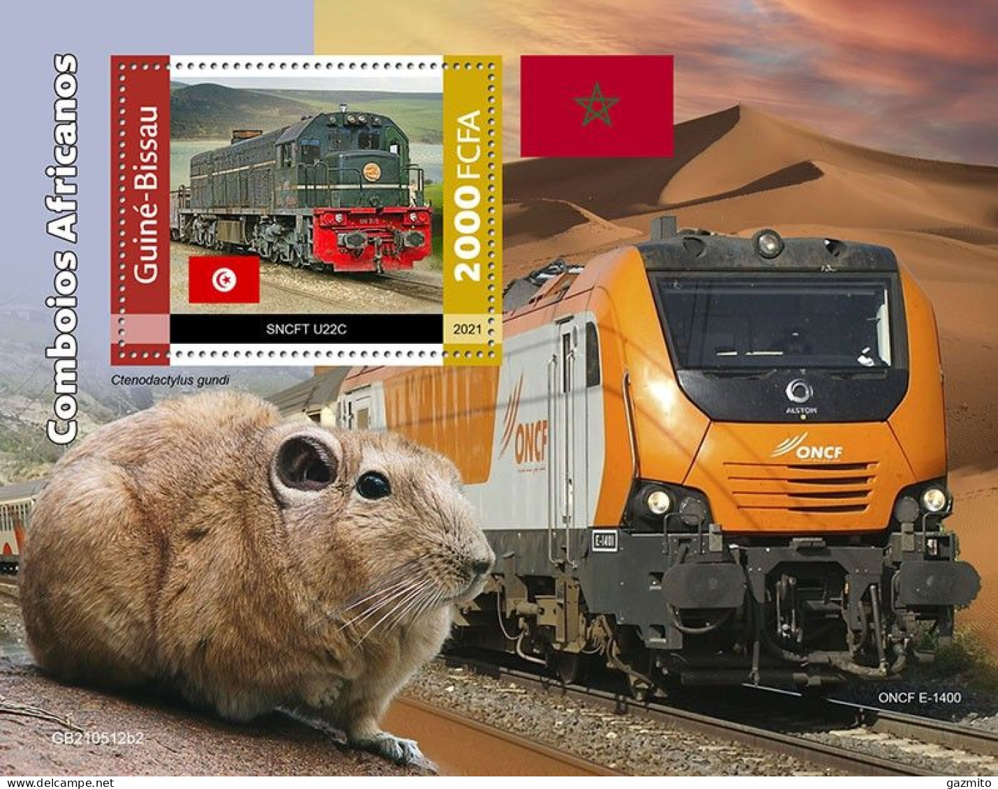 Guinea Bissau 2021, Trains Of Africa II, Rabbit, BF - Rodents