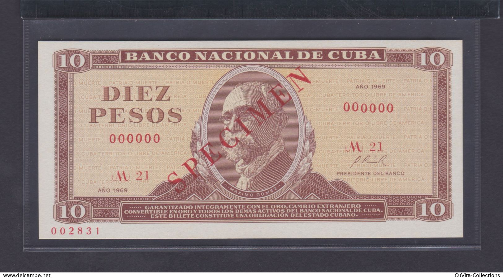 10 PESOS 1969 UNC / SC SPECIMEN - Cuba