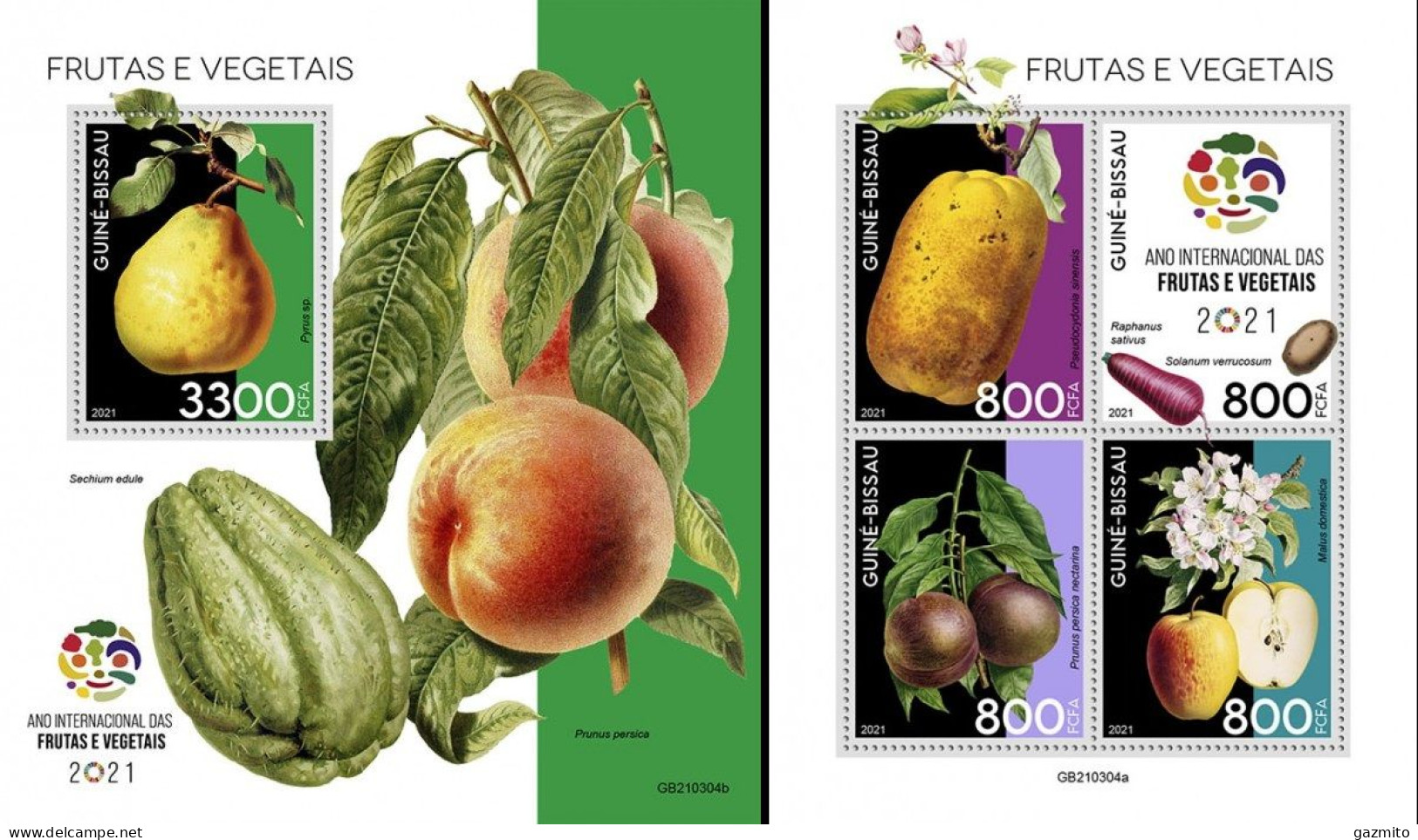 Guinea Bissau 2021, Year Of Fruits And Vegetables, 4val In BF +BF - Guinée-Bissau