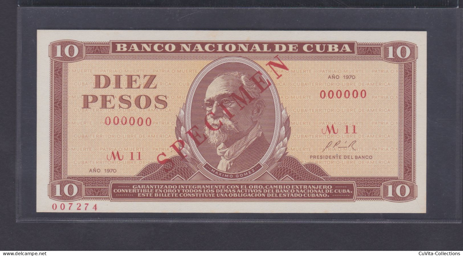 10 PESOS 1970 UNC / SC SPECIMEN - Cuba