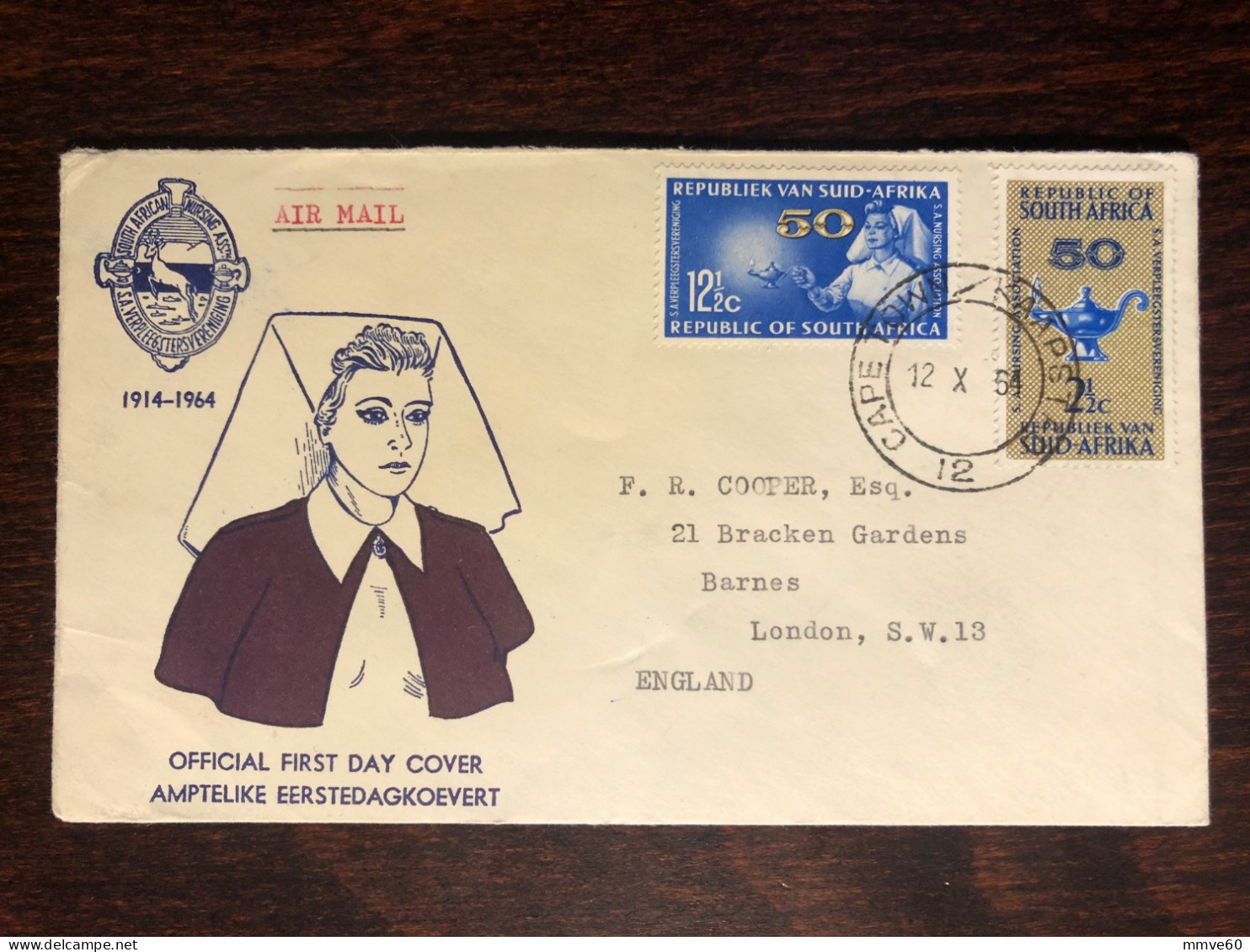 SOUTH AFRICA FDC COVER 1964 YEAR NURSES HEALTH MEDICINE STAMPS - FDC