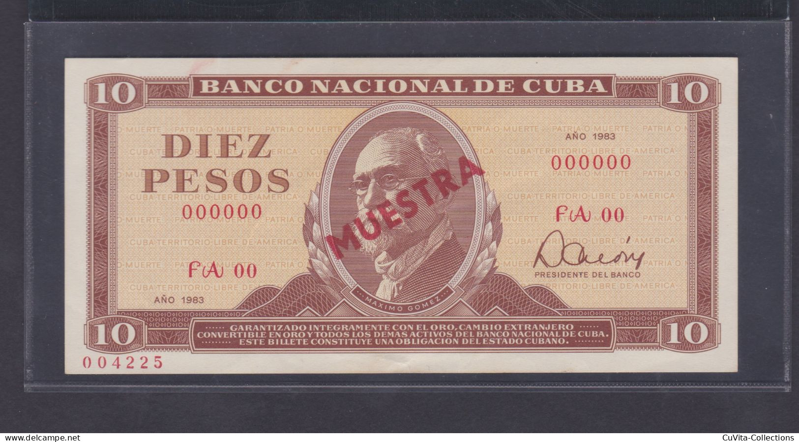 10 PESOS 1983 UNC / SC MUESTRA - Cuba