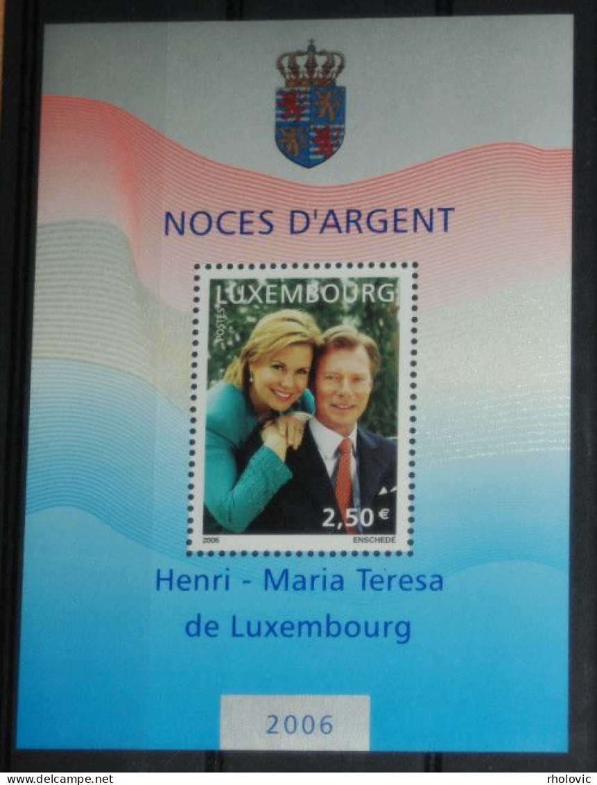 LUXEMBOURG 2006, Royalty, Silver Wedding, Mi #B20, Souvenir Sheet, MNH** - Blocs & Feuillets