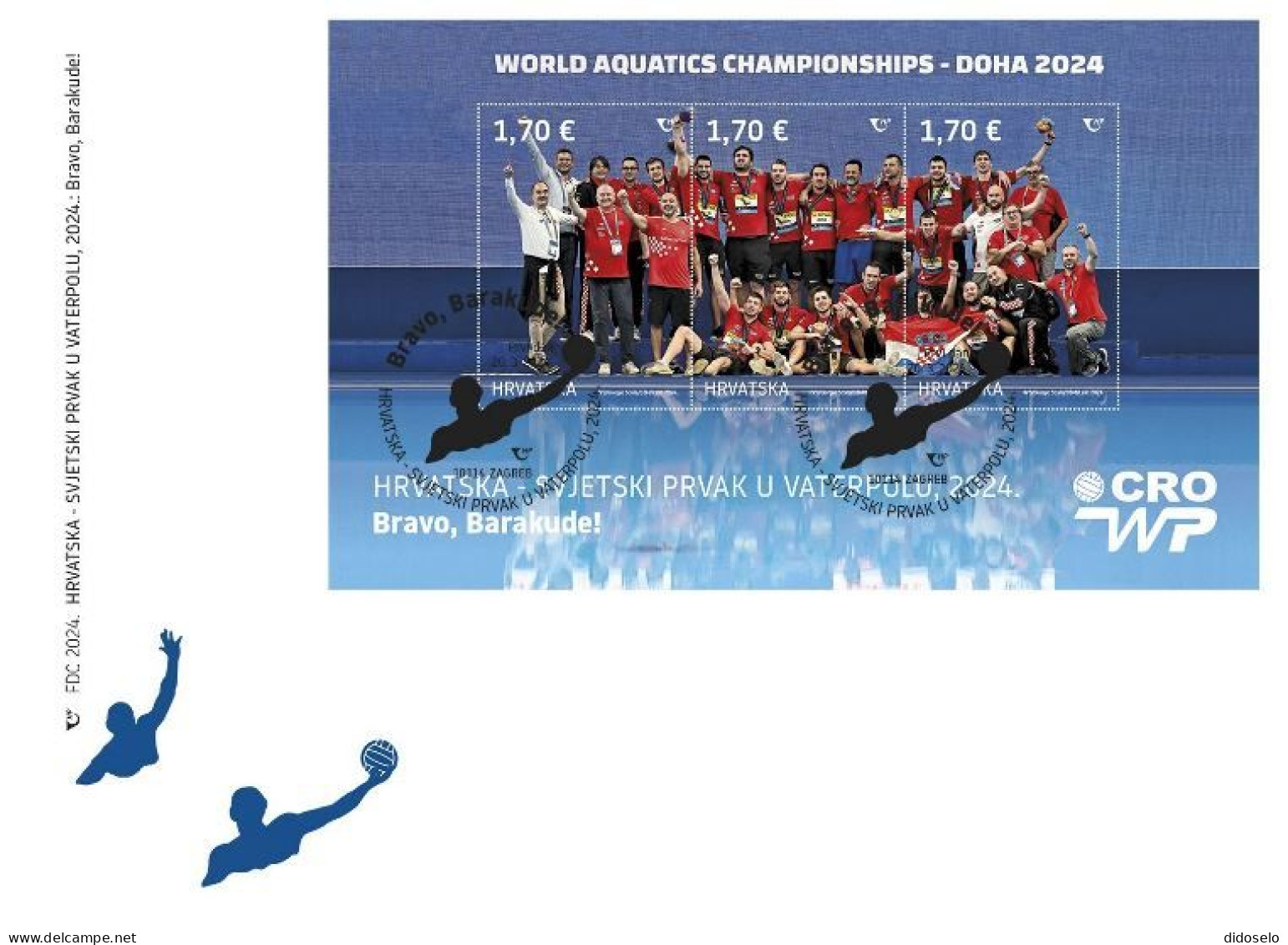 Croatia - 2024 - Water Polo World Champions  / S/S -FDC - Wasserball