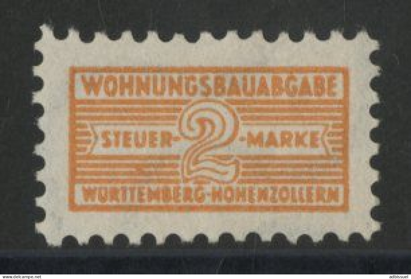 WURTTEMBERG WOHNUNGSBAU-ABGABE Michel N° 3 Neuf * (MH) - Württemberg