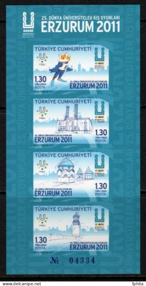 2011 TURKEY 25TH UNIVERSIADE WINTER GAMES IN ERZURUM SOUVENIR SHEET MNH ** - Blocs-feuillets