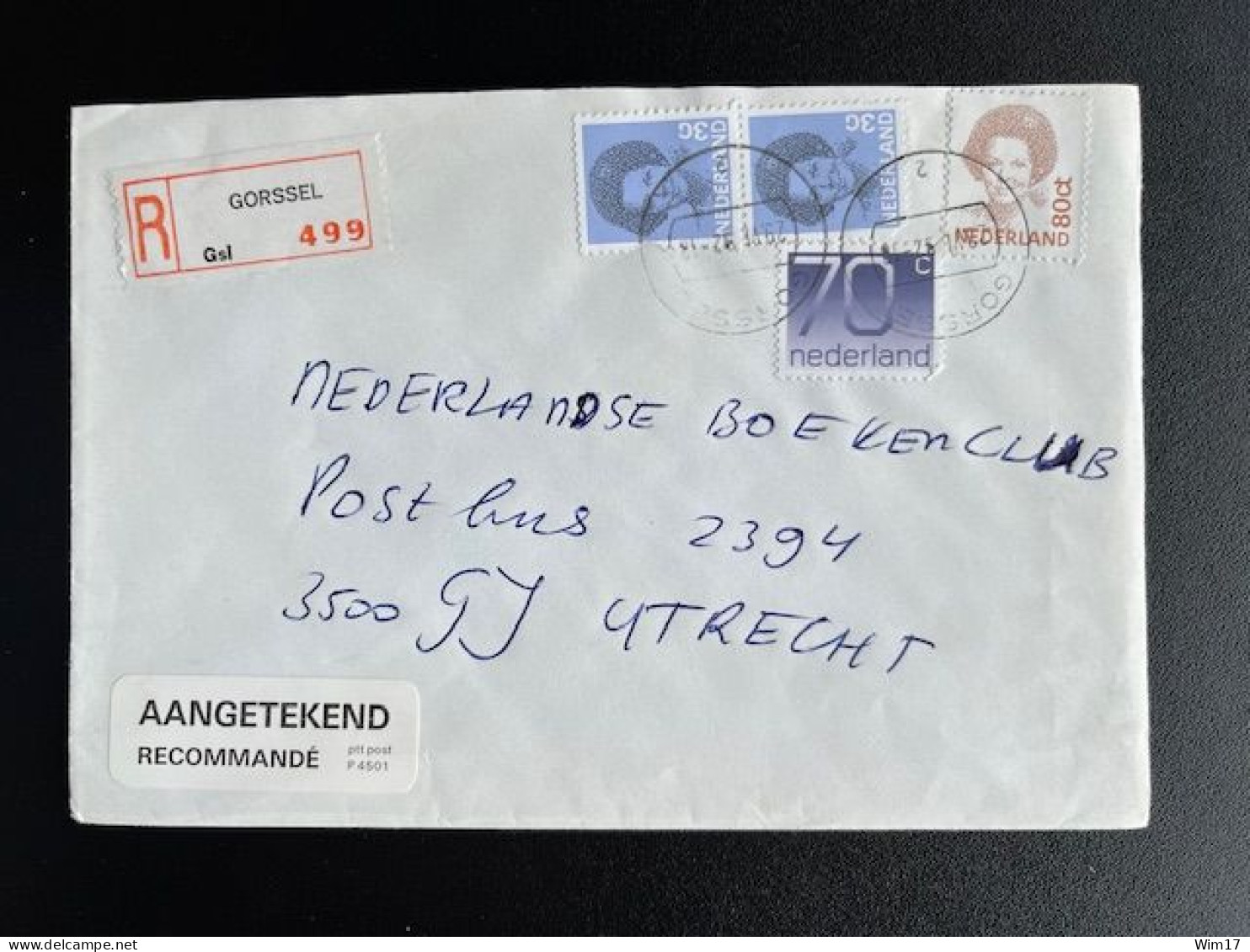 NETHERLANDS 1992 REGISTERED LETTER GORSSEL TO UTRECHT 29-06-1992 NEDERLAND AANGETEKEND - Cartas & Documentos