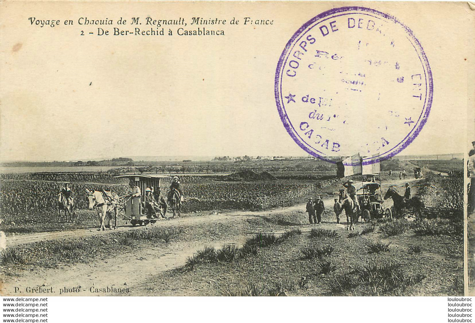 CACHET CORPS DE DEBARQUEMENT 1er REGIMENT DE MARCHE  CASABLANCA SECTION DE MITRAILLEUSES DU 1er ZOUAVES - Autres & Non Classés