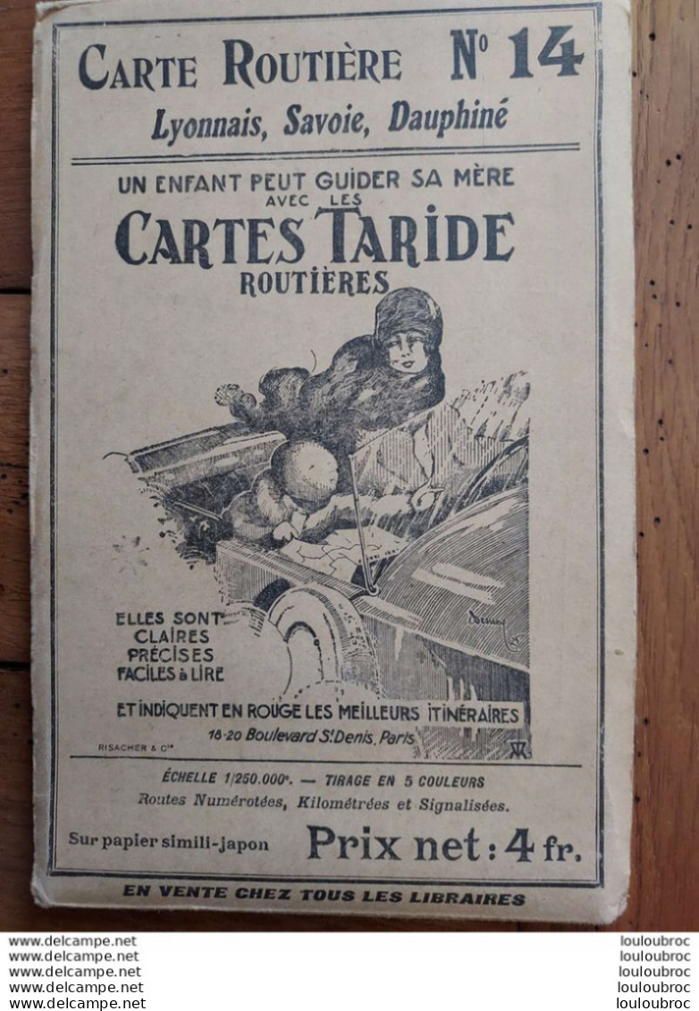 CARTE ROUTIERE TARIDE N°14 LYONNAIS SAVOIE DAUPHINE - Cartes Routières