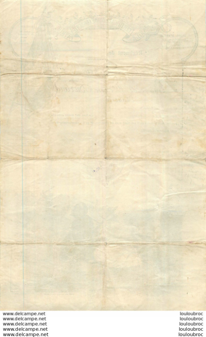 CERTIFICAT DE BONNE CONDUITE 1er REGIMENT DE ZOUAVES 1926 SOLDAT DURAND MAURICE - Documenti