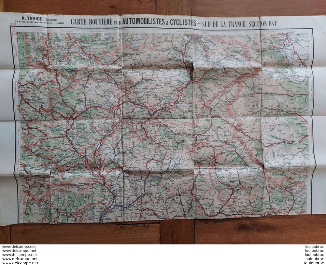 CARTE ROUTIERE TARIDE N°17 MIDI DE LA FRANCE SECTION EST - Cartes Routières