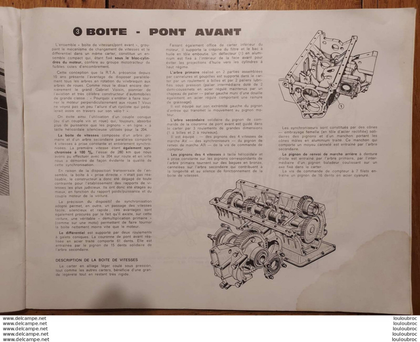 REVUE TECHNIQUE PEUGEOT 204  LIVRET DE 50 PAGES - Auto