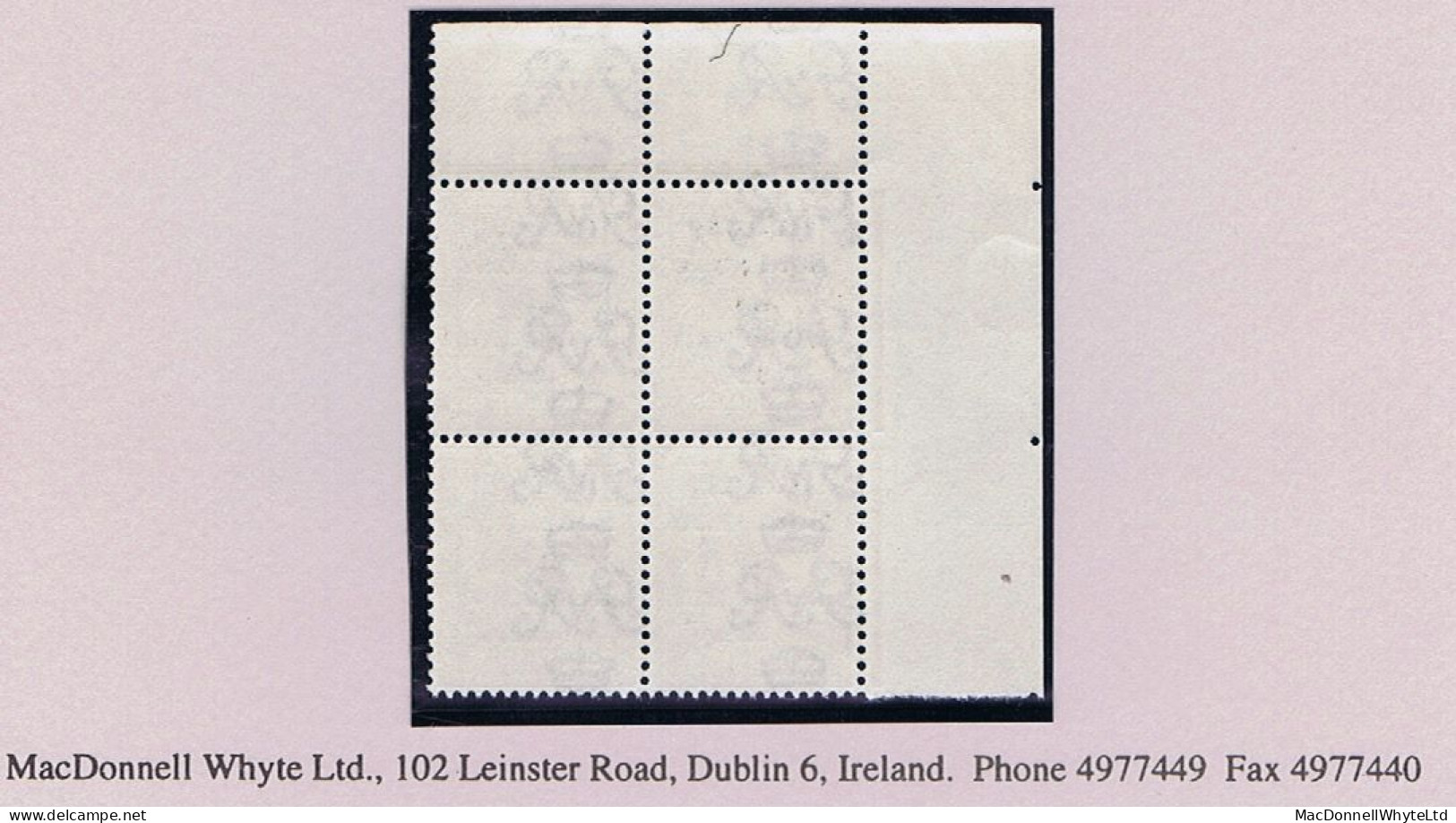 Ireland 1922 Thom Rialtas 5-line Black Ovpt On 1s Bistre-brown Corner Block Of 4 Fresh Mint Unmounted - Ungebraucht