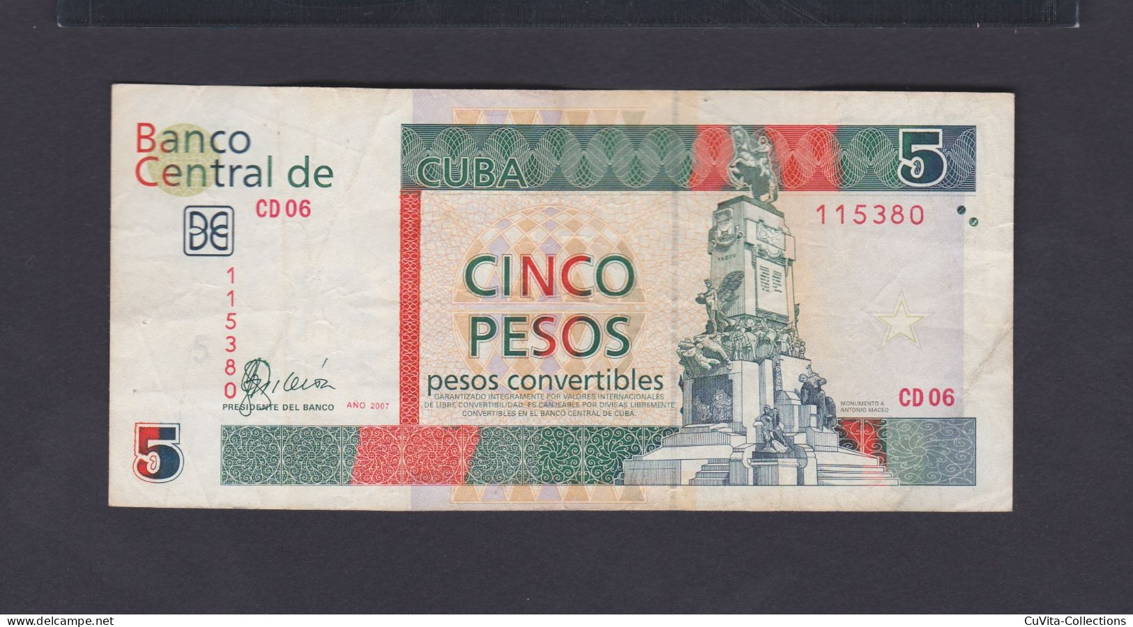 5 PESOS CONVERTIBLES (CUC) 2007 VF / MBC+ - Cuba