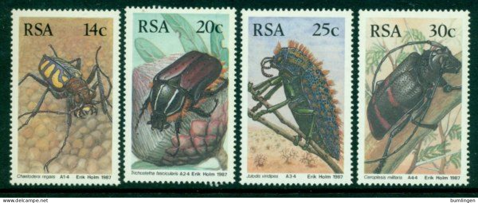 SOUTH AFRICA 1987 Mi 701-04** Beetles [B506] - Kevers