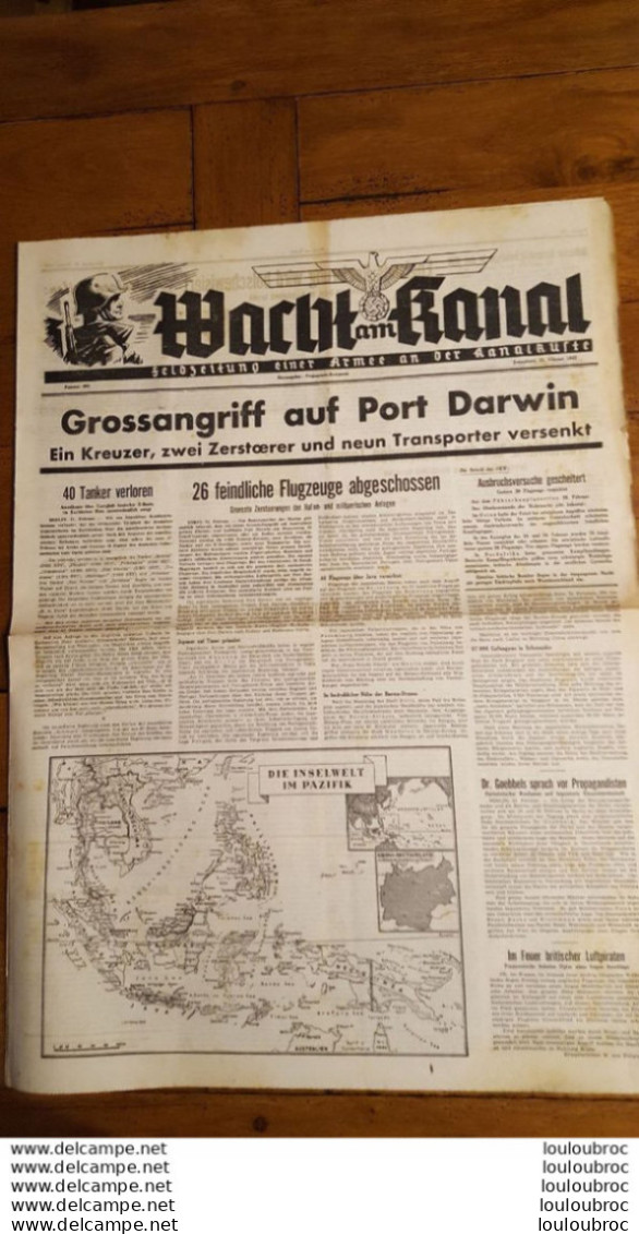 WACHT AM KANAL  JOURNAL ALLEMAND  21 FEVRIER  1942 FELDZEITUNG - 1939-45