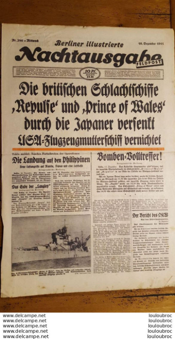 NACHTAUSGABE FELDPOST BERLINER ILLUSTRIERTE 10 DECEMBRE 1941 JOURNAL ALLEMAND - 1939-45