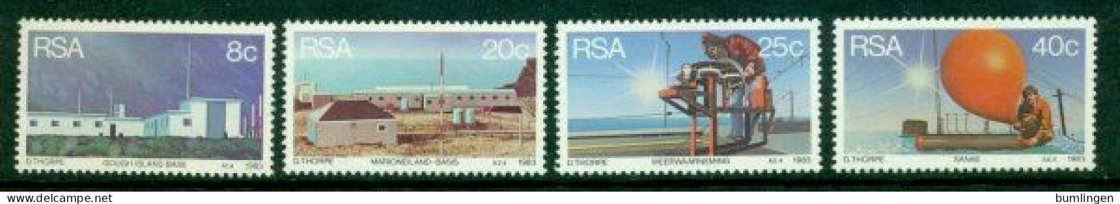 SOUTH AFRICA 1983 Mi 626-29** Weather Stations [B509] - Climate & Meteorology