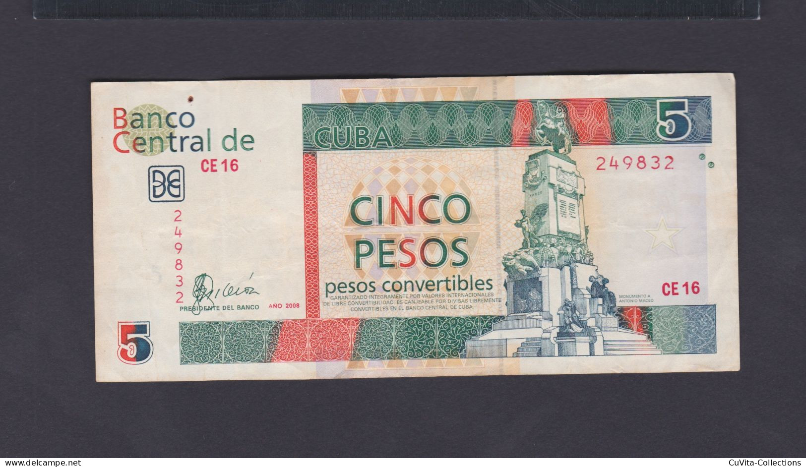 5 PESOS CONVERTIBLES (CUC) 2008 VF / MBC+ (Leer Descripciòn) - Cuba