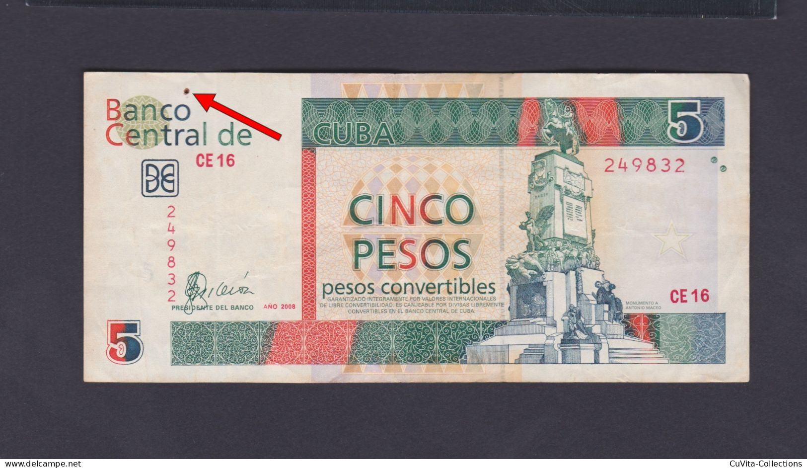 5 PESOS CONVERTIBLES (CUC) 2008 VF / MBC+ (Leer Descripciòn) - Kuba