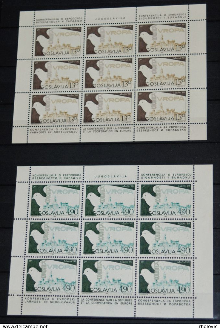 YUGOSLAVIA 1980, Europa - CEPT, Conference Madrid, Mi #1857-8, Miniature Sheets, MNH** - 1980