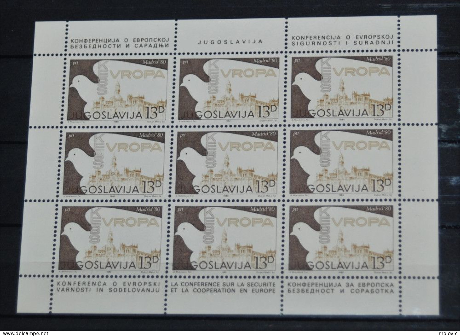 YUGOSLAVIA 1980, Europa - CEPT, Conference Madrid, Mi #1857-8, Miniature Sheets, MNH** - 1980