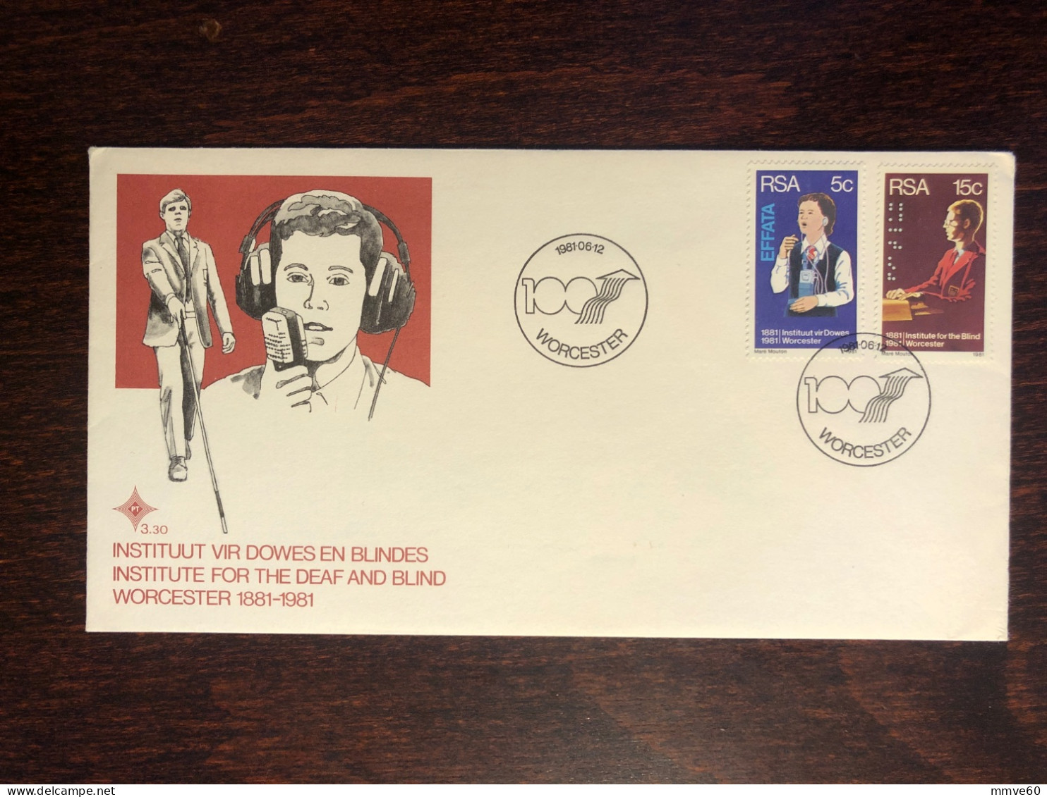 SOUTH AFRICA FDC COVER 1981 YEAR INSTITUTE FOR DEAF AND BLIND HEALTH MEDICINE STAMPS - FDC