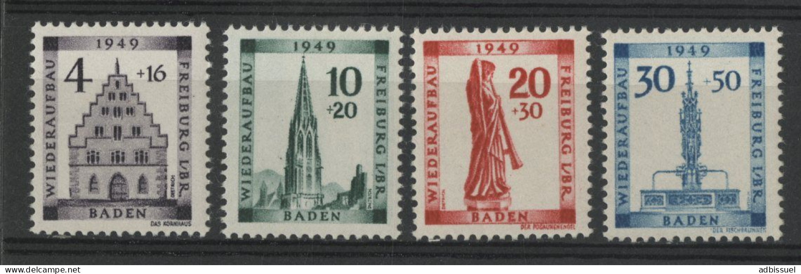 BADEN N° 42 à 45 (MI 38 à 41) Cote 88 € Neufs **/* (MNH/MH) Voir Description - Baden