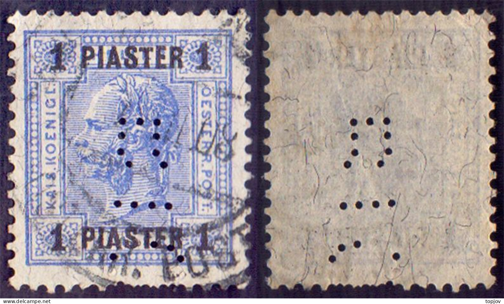 AUSTRIA  LEVANT -  1 PIASTER - 1906 - Perforadas