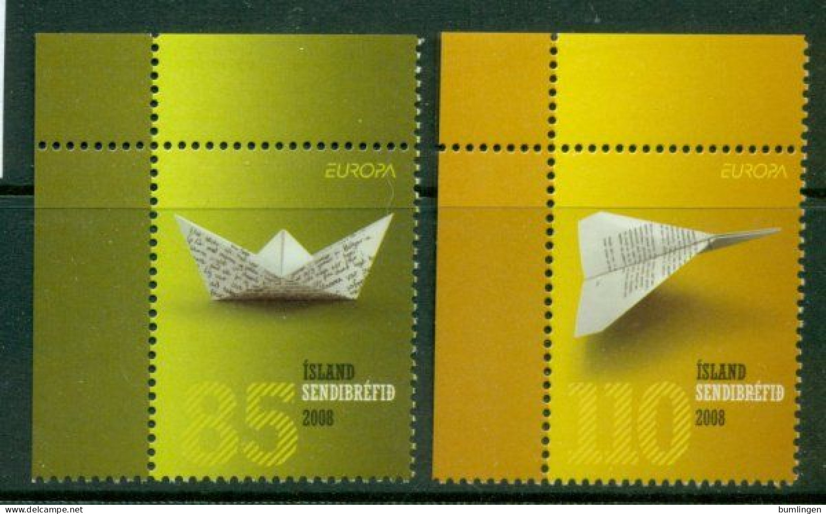 ICELAND 2008 Mi 1205-06** Europa CEPT – The Letter [B538] - 2008