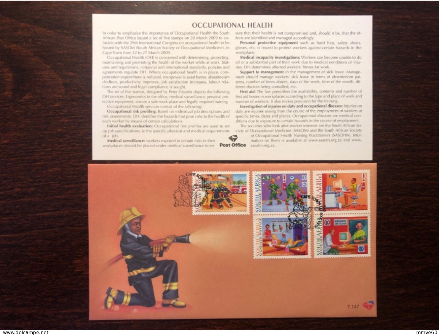 SOUTH AFRICA FDC COVER 2009 YEAR OCCUPATIONAL HEALTH HEALTH MEDICINE STAMPS - FDC