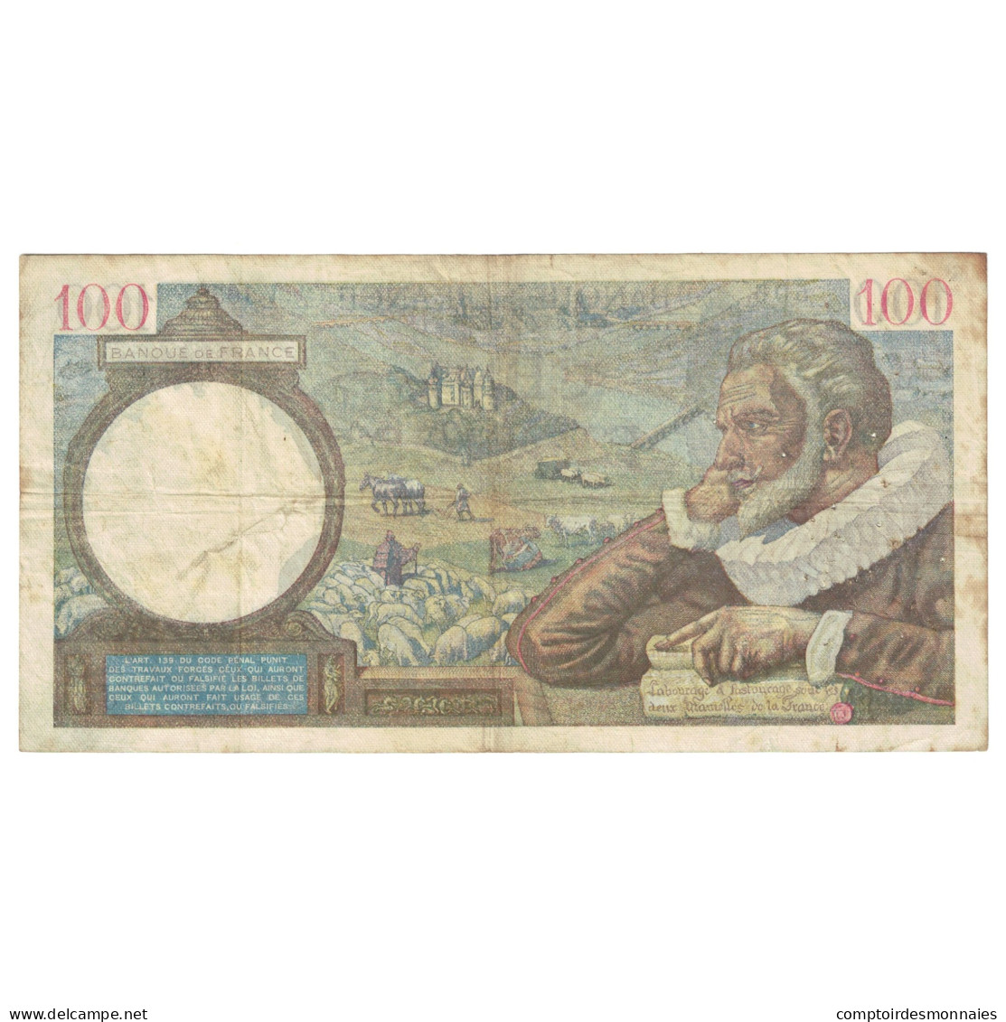 France, 100 Francs, Sully, 1940, V.16581, TTB, Fayette:26.41, KM:94 - 100 F 1939-1942 ''Sully''