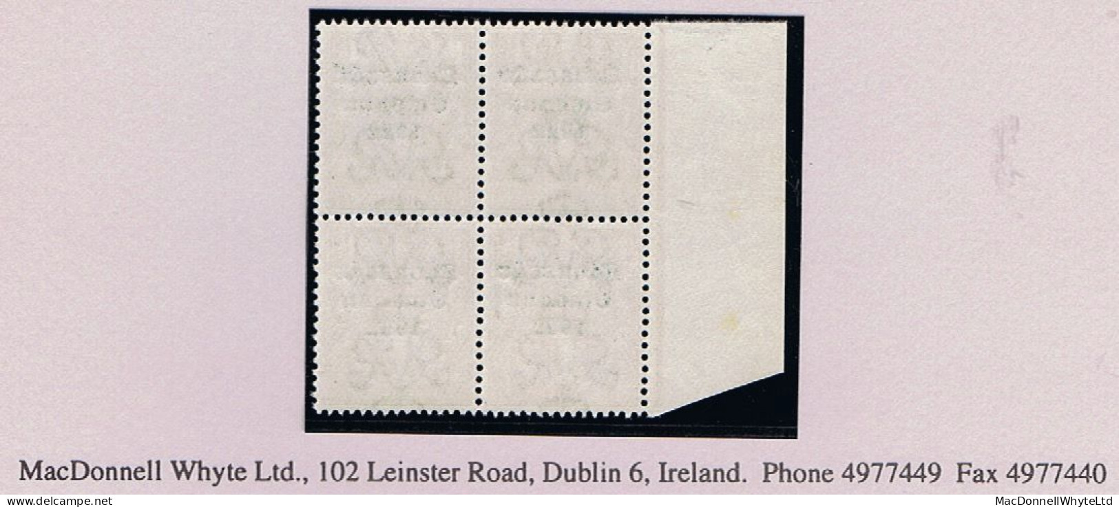 Ireland 1922-23 Thom Saorstát 3-line Overprint In Blue-black On 1½d Brown, Marginal Block Of 4 Fresh Mint Unmounted - Ungebraucht