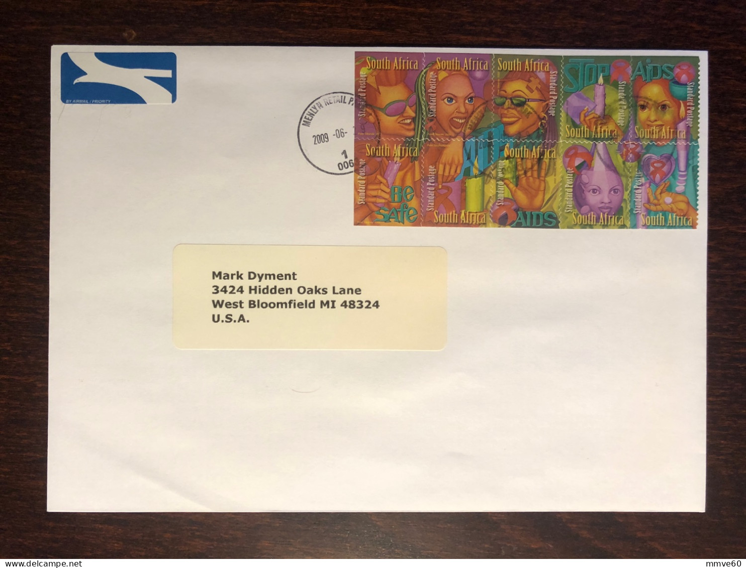 SOUTH AFRICA COVER 2009 YEAR AIDS SIDA  HEALTH MEDICINE STAMPS - FDC