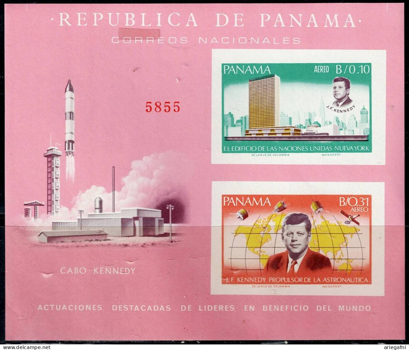 PANAMA 1966 JOHN KENNEDY MI No BLOCK 62 MNH VF!! - Kennedy (John F.)