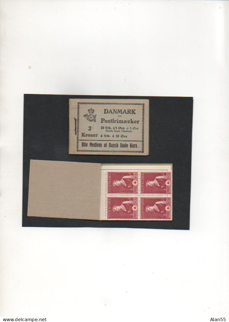 DANEMARK.1942. VARIETE CARNET  PUBLICITAIRE NEUF**.THEMES:CROIX-ROUGE.CELEBRITES - Carnets