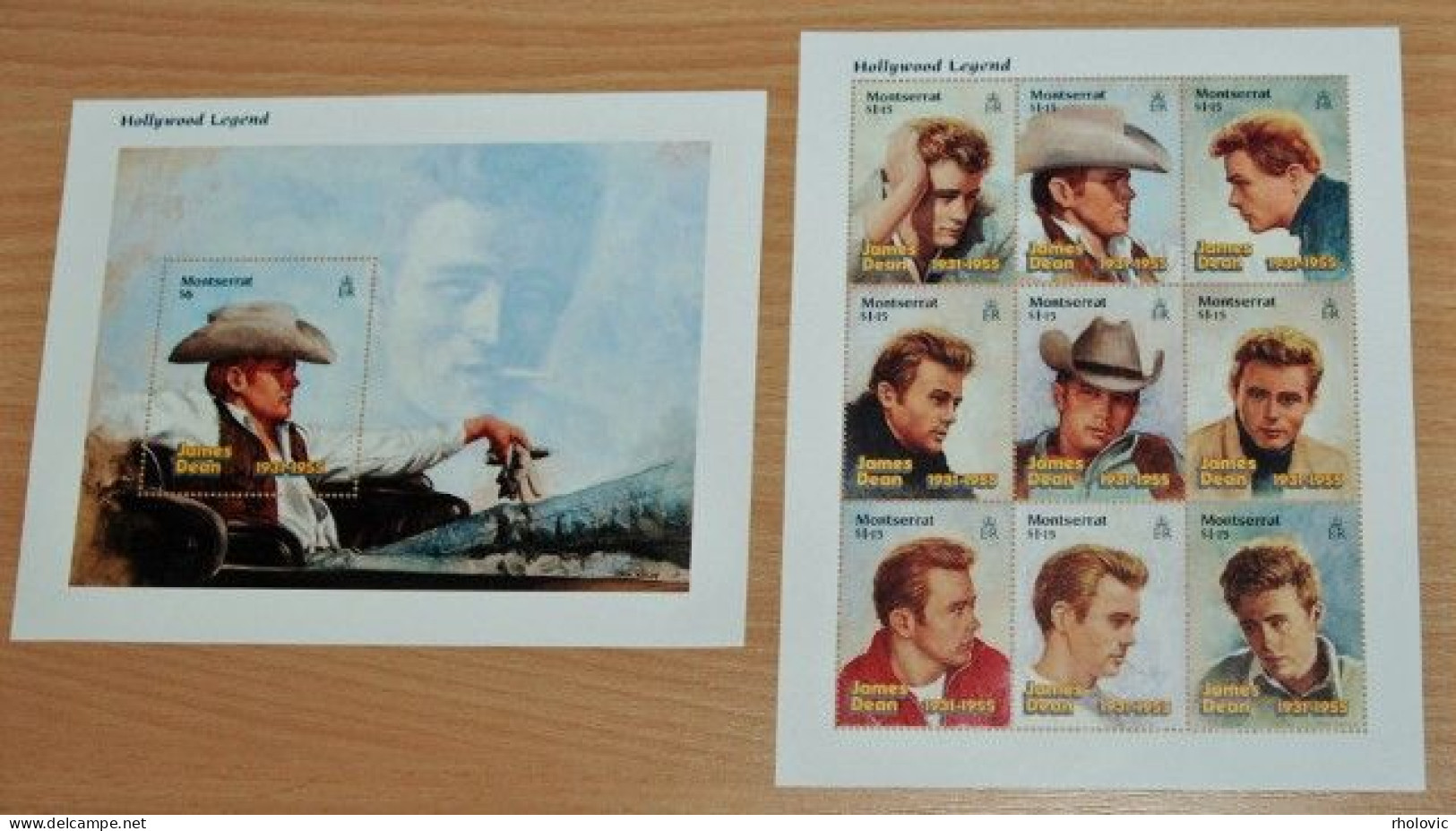 MONTSERRAT 1996, James Dean, Actors, Famous People, Mi #961-9 + Block, MNH** - Acteurs