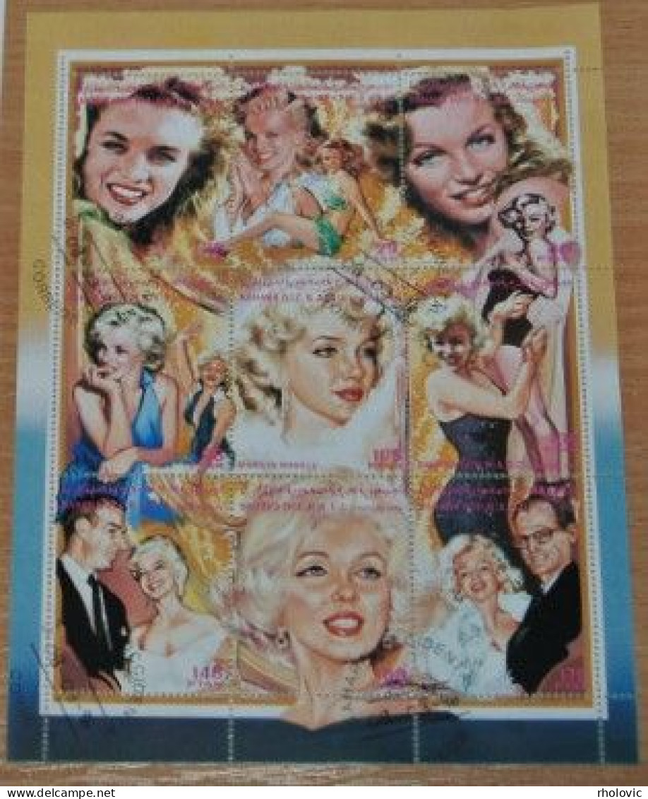 SAHARA R.A.S.D. 1996, Marylin Monroe, Actors, Famous People, Miniature Sheet, Used - Acteurs