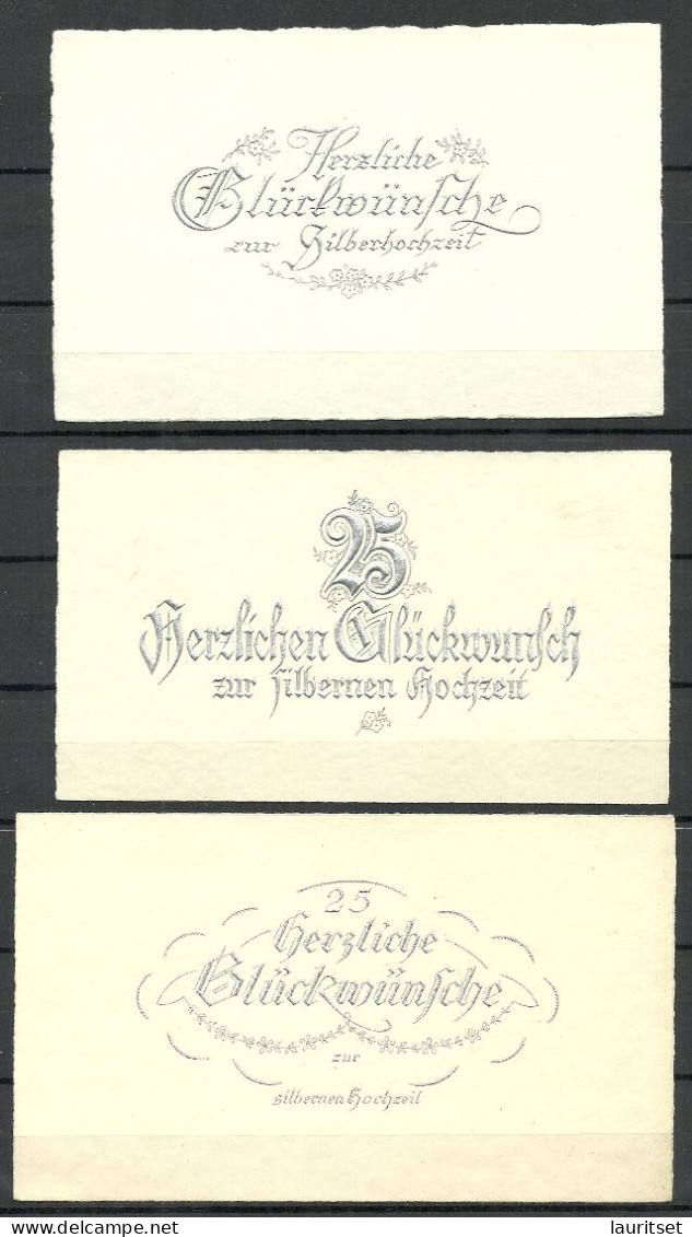 Germany Deutschland 1920ies Glückwunschkarte, Silberne Hochzeit, 3 Verschiedene Karten - Hochzeiten