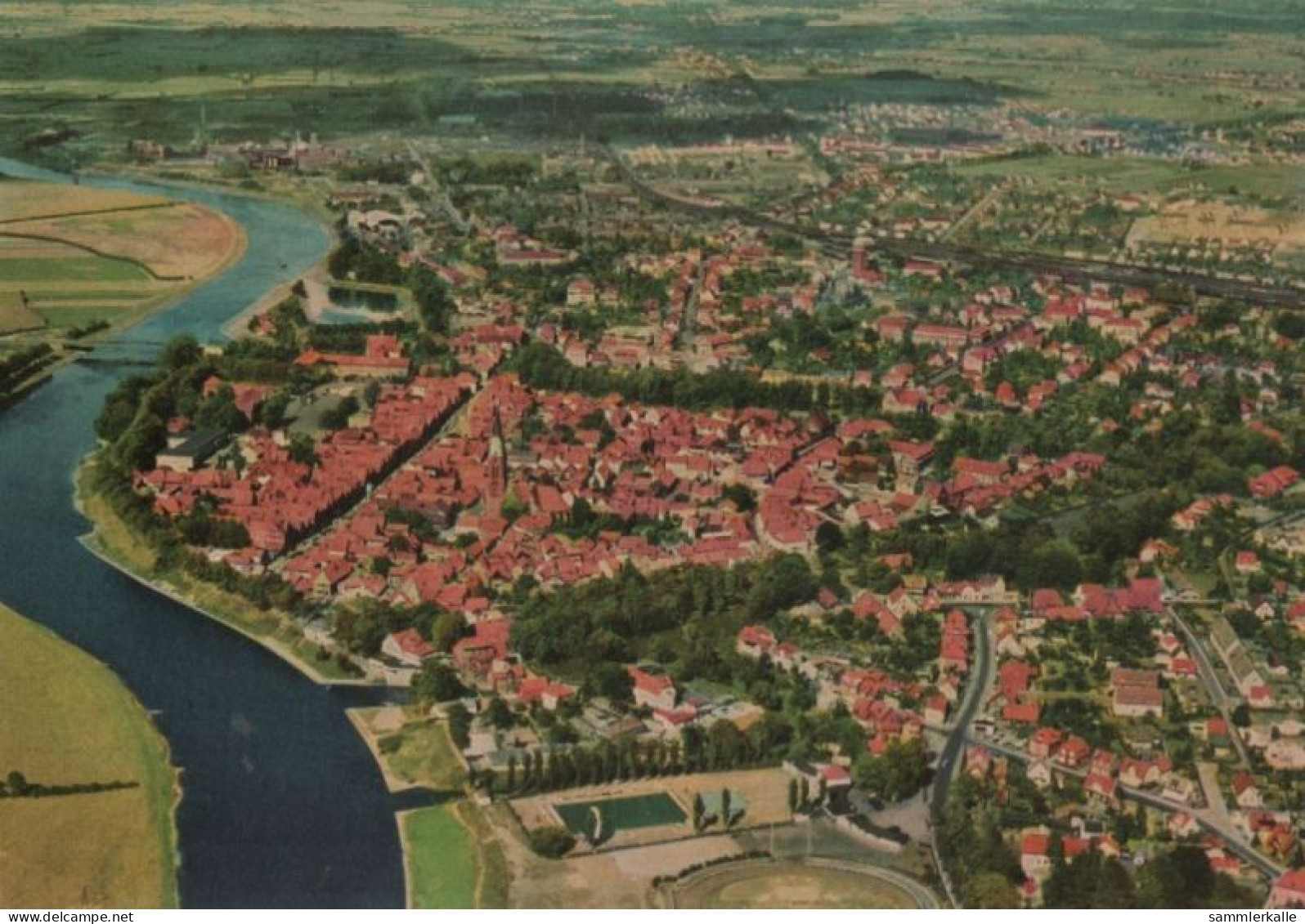 100662 - Nienburg (Weser) - Luftaufnahme - 1969 - Nienburg